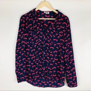 Express flamingo button up